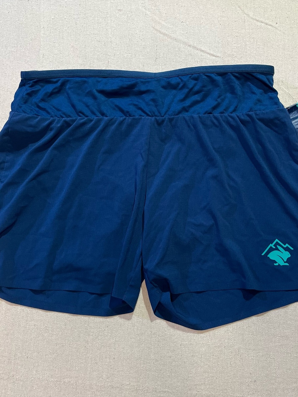 Rabbit Shredders Running Shorts, Gibralter Sea Blue 5" Trail 2-in-1, Sz XL